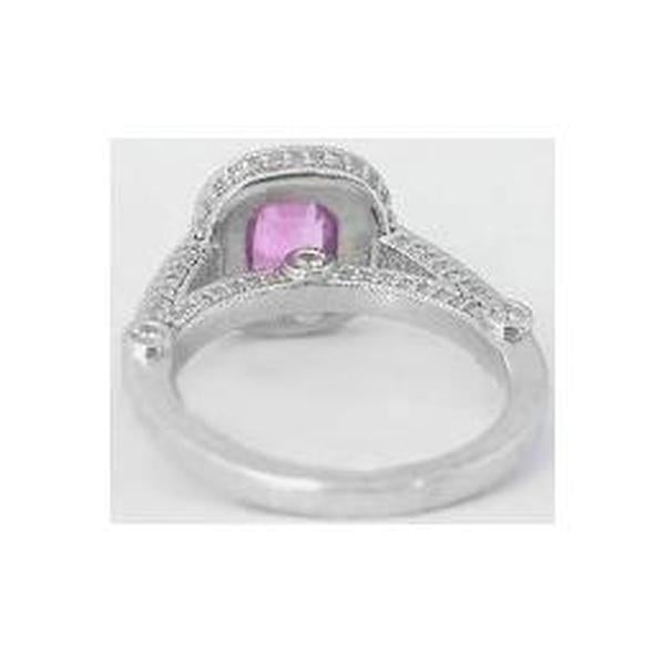 cushion cut pink sapphire ring