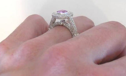 Bezel Pink Sapphire Ring Platinum