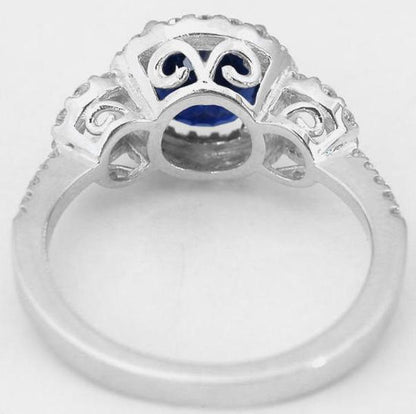 Diamond and Blue Sapphire Ring