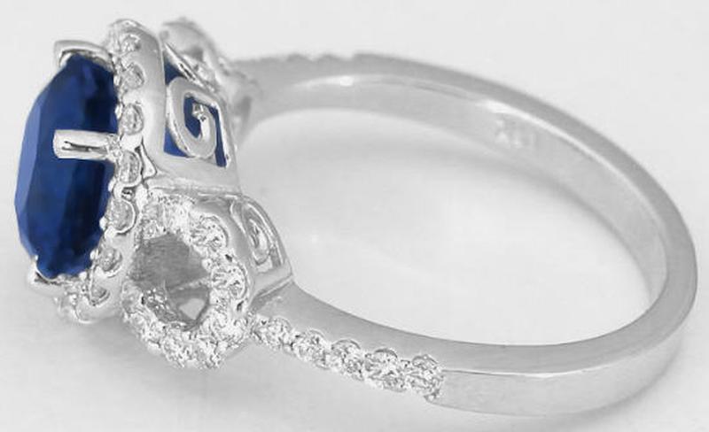 Fancy Round Sapphire and Diamond Ring