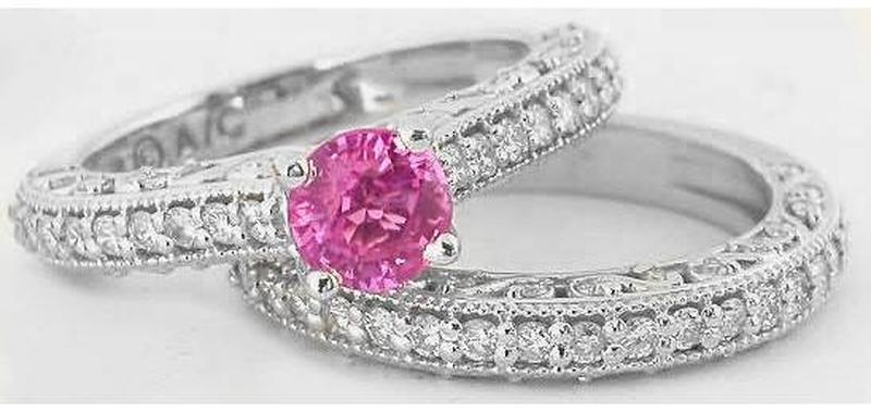 Pink Sapphire Wedding Rings