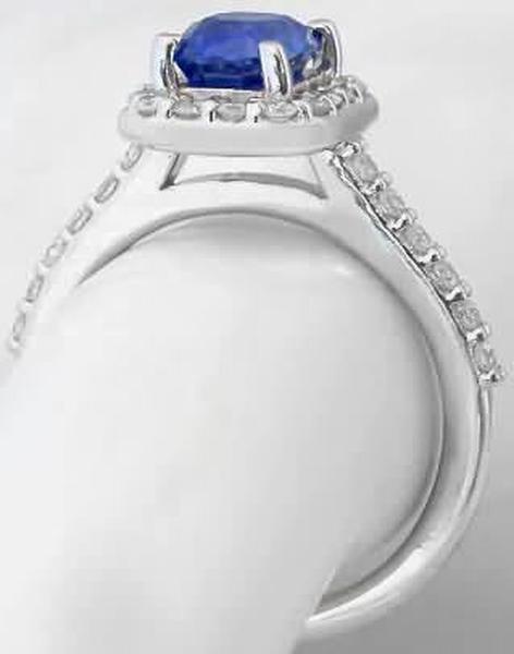 2.21 ctw Unheated Ceylon Sapphire and Diamond Ring in 14k white gold