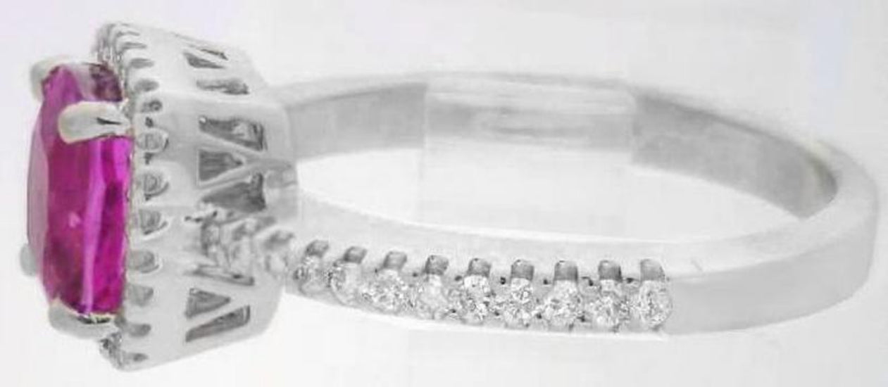 Cushion Pink Sapphire Halo Ring