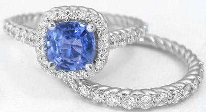 Natural Sapphire Engagement Set