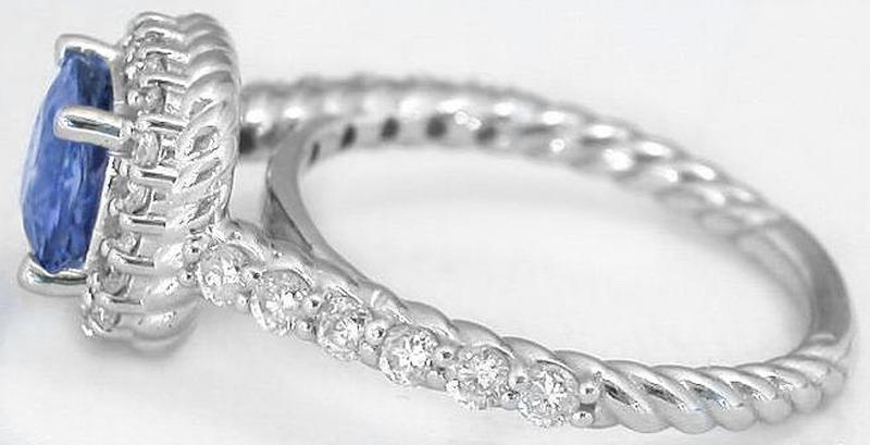 Natural Sapphire Ring in White Gold