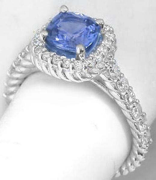 Blue Sapphire and Diamond Ring