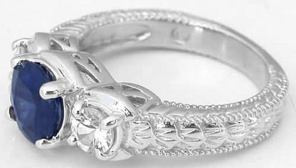Natural Sapphire Engagement Ring
