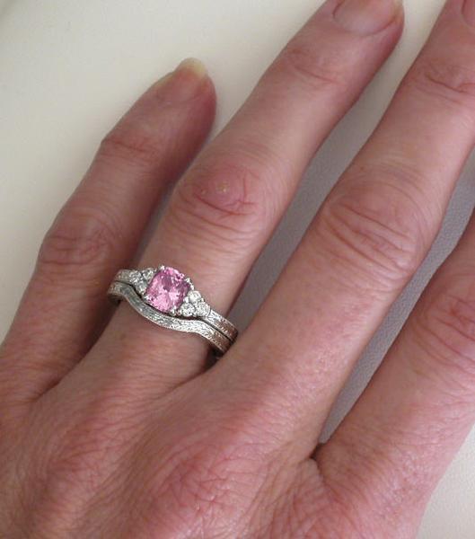 Carved Contoured Band in 14k white gold for ring SSR-5932 (band only)