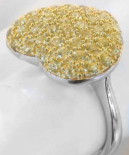 Fine Heart Yellow Sapphire Ring in White Gold
