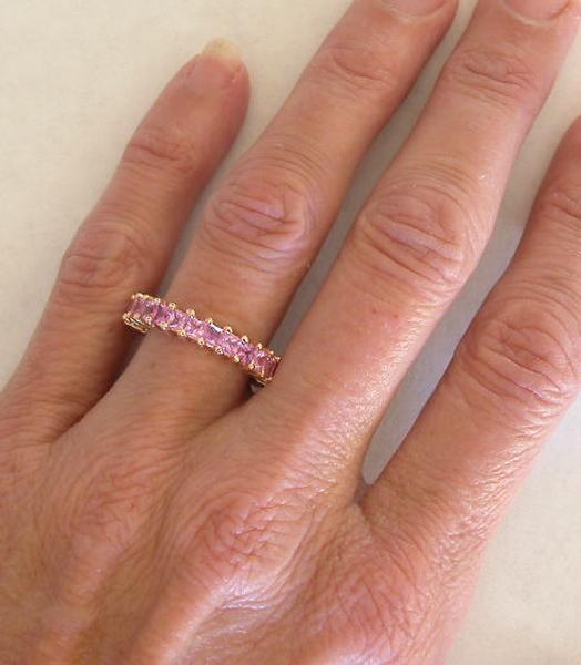 Pink Sapphire Eternity Band