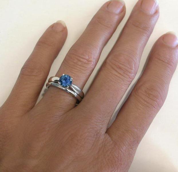 Sapphire Solitaire Wedding Set