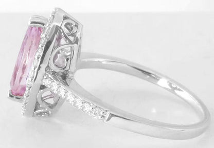 Marquise Light Pink Sapphire Ring - Pink Diamond Substitute