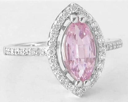 Marquise Light Pink Sapphire Ring - Pink Diamond Substitute