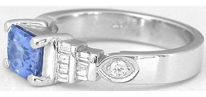 Blue Sapphire Ring in 14k white gold