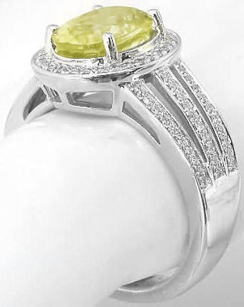 Profile View of Statement Unheated Yellow Sapphire Ring - Heirloom Quality AAAAA