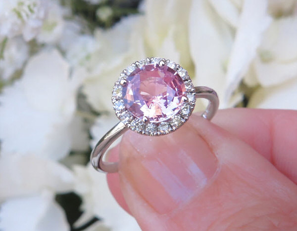 pink diamond sapphire ring