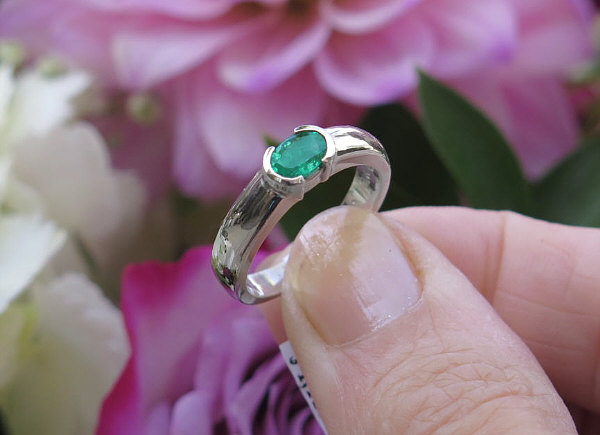 Emerald ring white on sale gold for sale