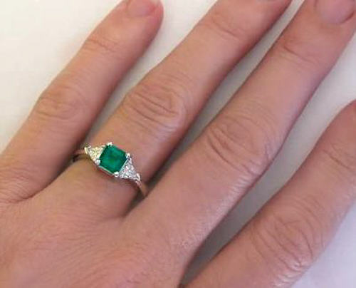 genuine emerald and diamond ring