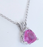 1.39 ctw Pink Sapphire and Diamond Pendant in 14k white gold(SSP-5085)
