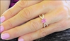 Rose Gold Natural Bubble Gun Pink Sapphire Ring with Split Shank Diamond Setting