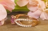 14k Rose Gold Natural Pink Sapphire Ring with Split Shank Diamond Setting