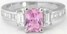 1.61 ctw Radiant Cut Pink Sapphire and Diamond Ring in 14k white gold - SSR-5513