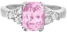 Cushion Cut Ceylon Natural Light Pink Sapphire Engagement Ring in 14k white gold