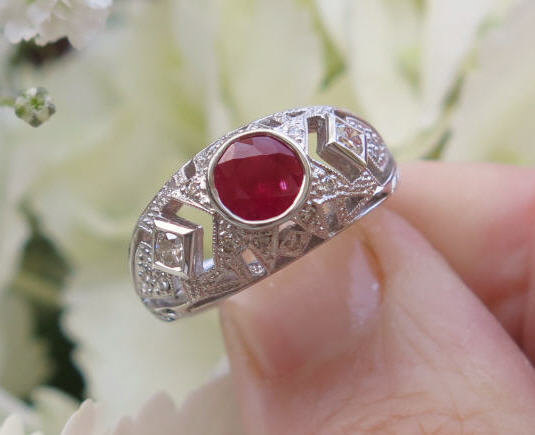 Antique burmese online ruby ring