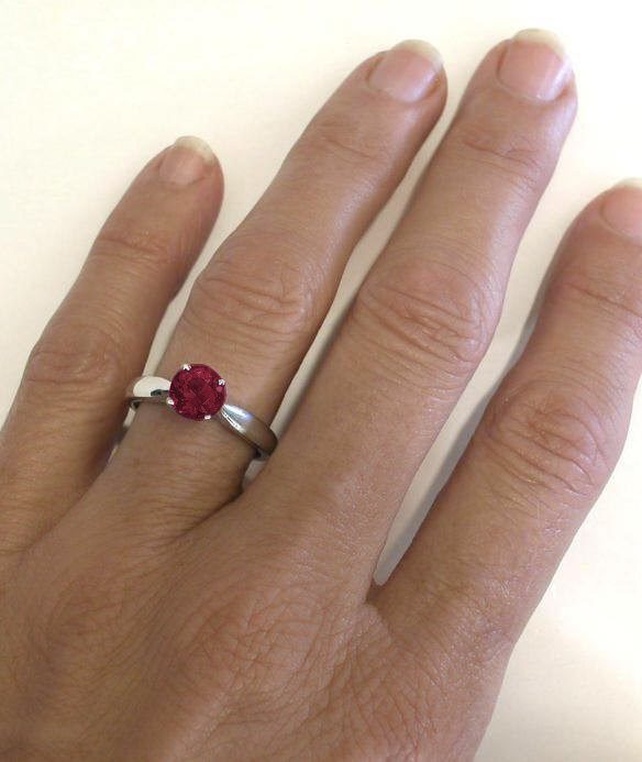 Genuine ruby deals solitaire ring