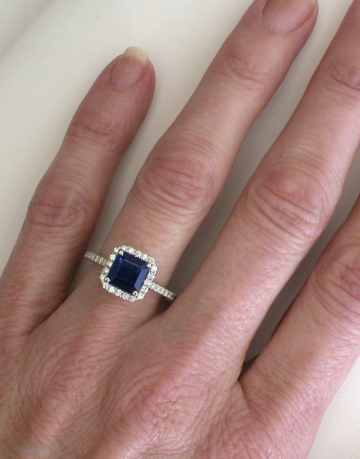 Square cut sapphire deals ring