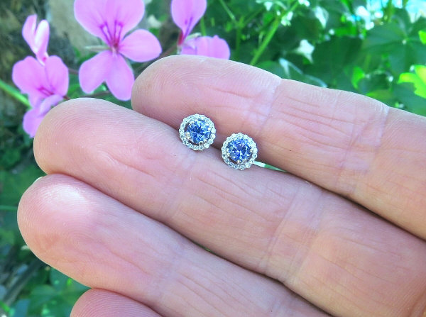 Sapphire & hot sale diamond earrings