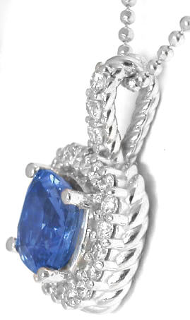 Womens Blue Sapphire Diamond Y Shape Necklace 14K Gold 17.62 ct