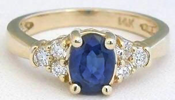 Edwardian Sapphire Ring 1 Carat Solitaire Platinum Antique