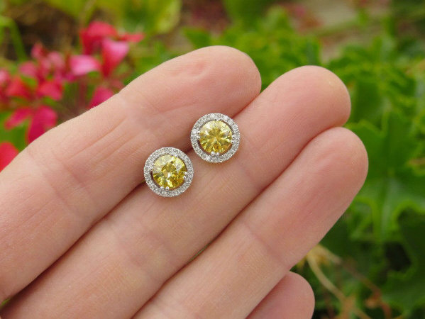 Yellow sapphire gold deals earrings