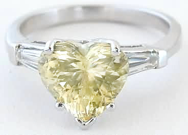 Light Yellow Heart Sapphire Ring