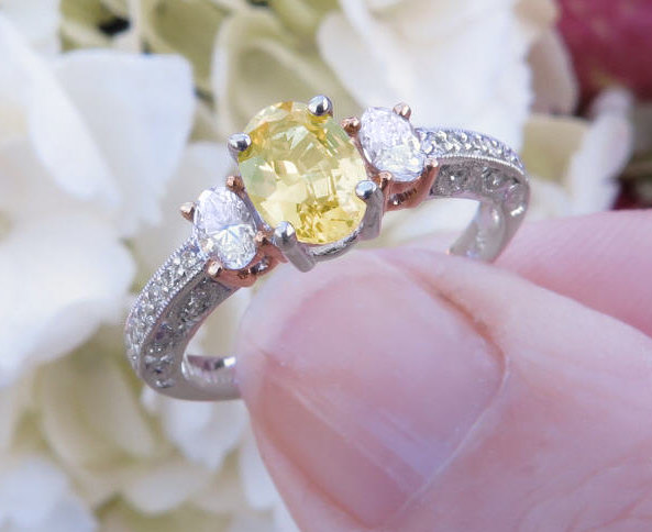 Platinum store yellow sapphire ring